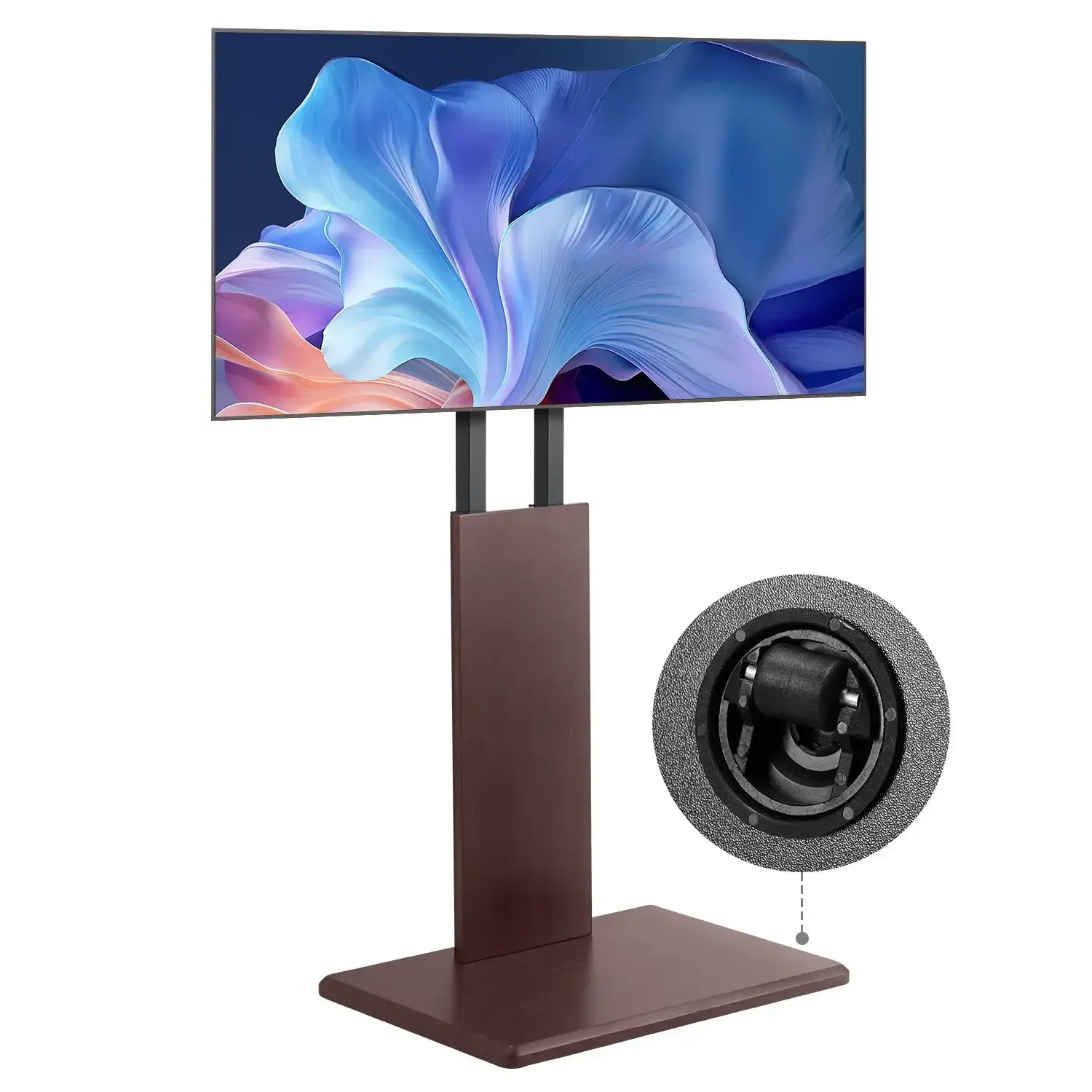 Universal TV Mount Stand, Table Top TV Stand for 32-70 inch Screens, Swivel-Height Adjustable, 99 lbs Capacity, Power Strip Included, MAX VESA 600x400 mm, for Living Room, Bedroom