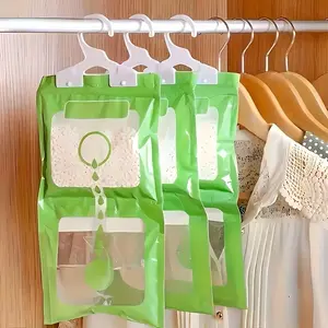 5/10pcs Hanging Humidity Bags, Effective Moisture Absorber, Dual Effect Desiccant, 16.9/56.43 Oz Absorbent Dryer, Perfect for Closet, Bedroom, Bathroom, Family Use