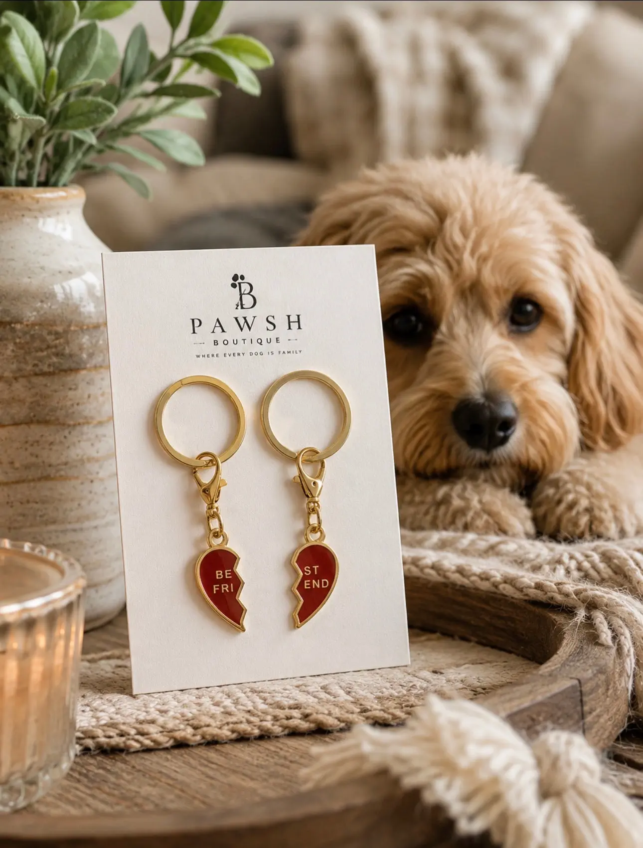 BFF Heart Collar Charm Set