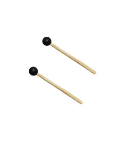 Resonance Tuning Fork Mallet Set (2-Piece Set): 7.4-inch black rubber-tipped wooden mallets, suitable for steel pan, xylophone, musical instruments, sound therapy, and chakra healing. Handheld wooden mallets, percussion instrument accessories.