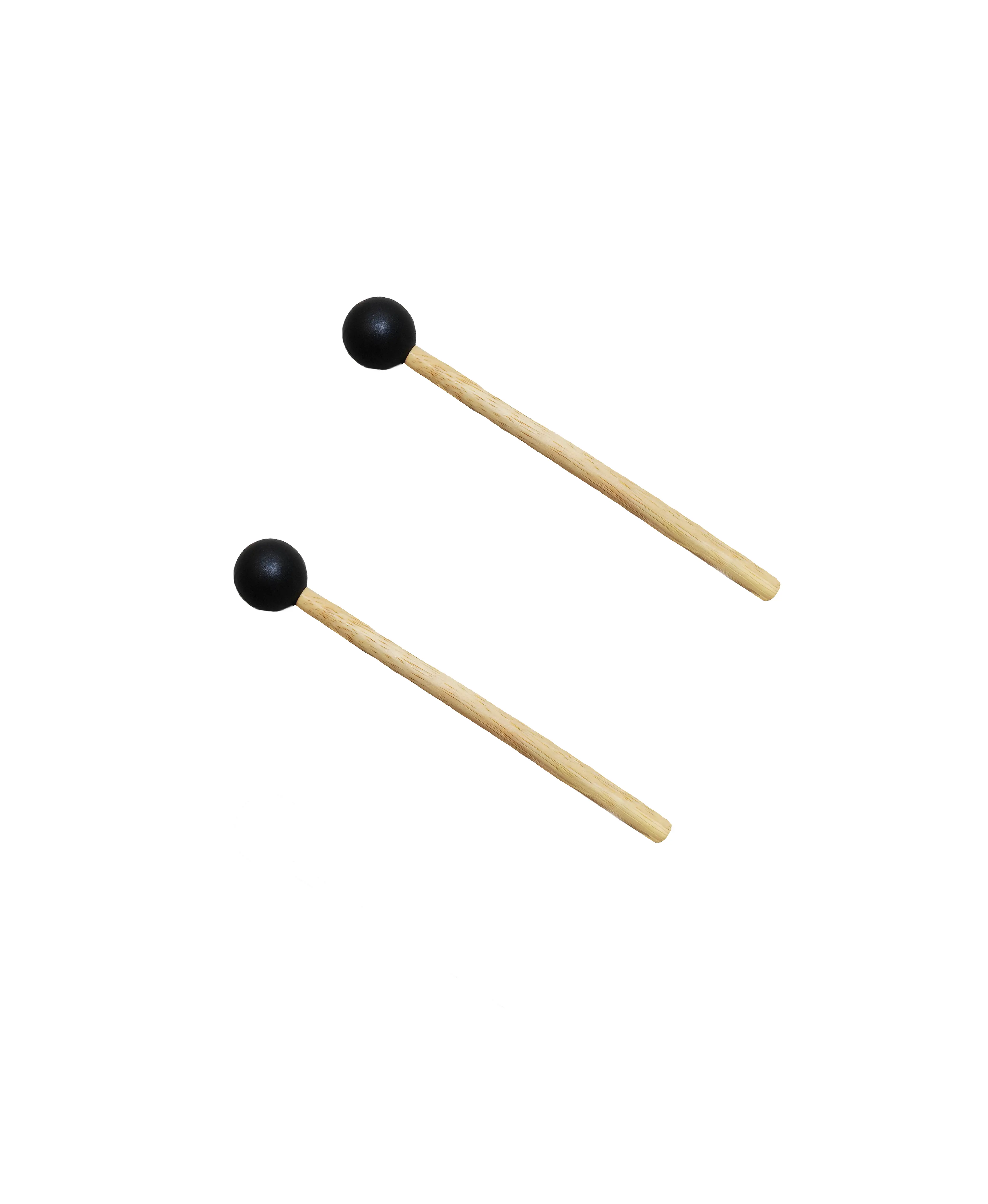 Resonance Tuning Fork Mallet Set (2-Piece Set): 7.4-inch black rubber-tipped wooden mallets, suitable for steel pan, xylophone, musical instruments, sound therapy, and chakra healing. Handheld wooden mallets, percussion instrument accessories. sohochic