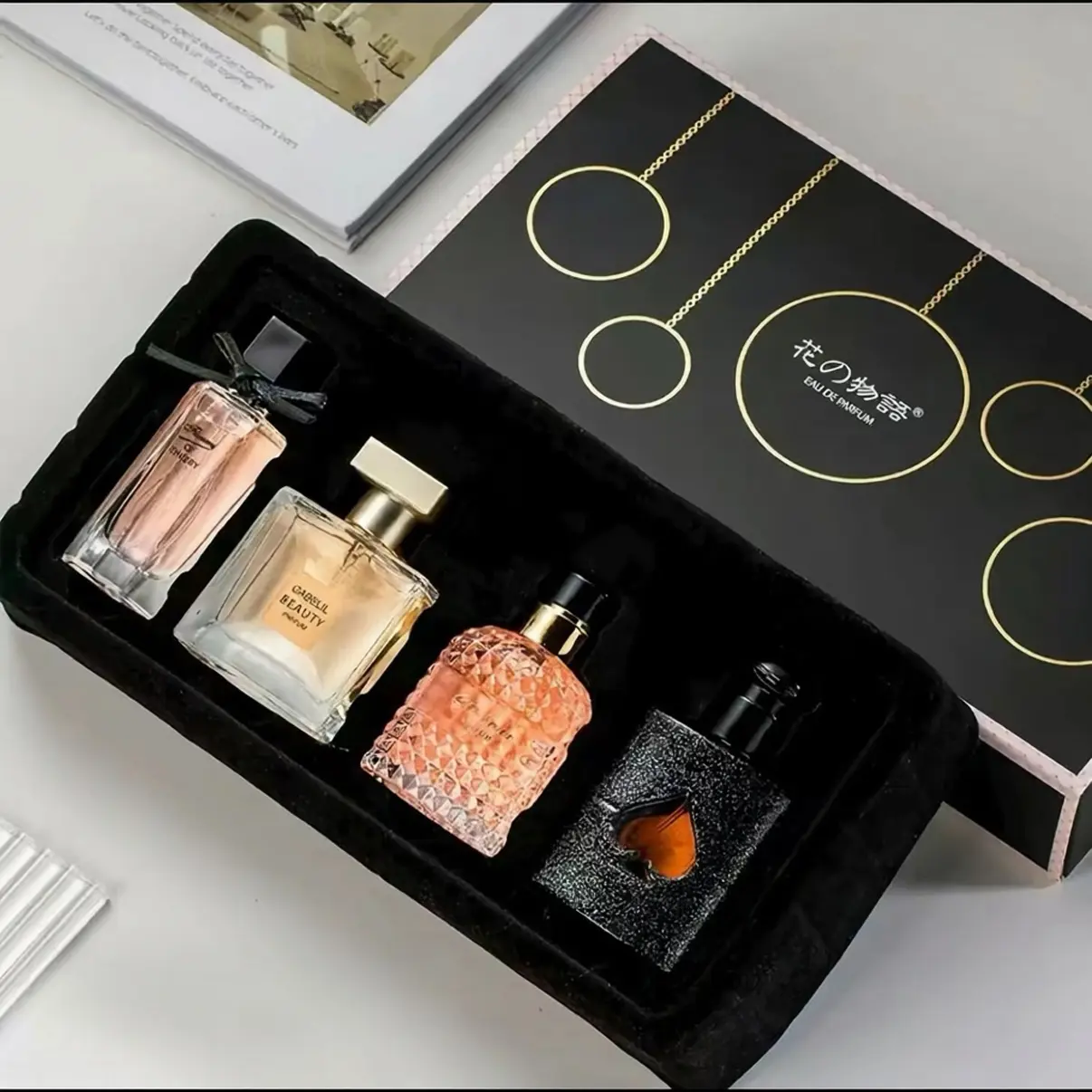 Angel Elves Perfume Set - 30mL*1+25mL*3 - The Language of Flowers with with Pink Pepper& Orange Blossom and Pear&Coffee,Jasmine - perfect birthday gift - perfect gift set - timber - colognes - long lasting perfumes