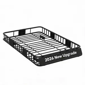 Heavy Duty Global Roof Rack Basket - Rooftop Cargo Carrier for Cars with Extension - 200 lbs Capacity, Weather-Resistant, Top Mount for Luggage & Camping Gear - Robust Construction, Easy Setup