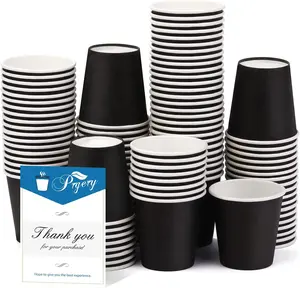 100-150 Pack 3oz Black Paper Cups,Mouthwash Cups, Disposable Bathroom Cups,Small Paper Cups 3oz Ideal for Bathroom,Supermarket,Birthday Party,Picnic and BBQ