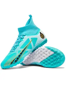 Men's and Women's High-Top Soccer Shoes, Lightweight Breathable Design, Long Studs, Anti-Slip, Durable Tpu Sole, Training and Outdoor Use