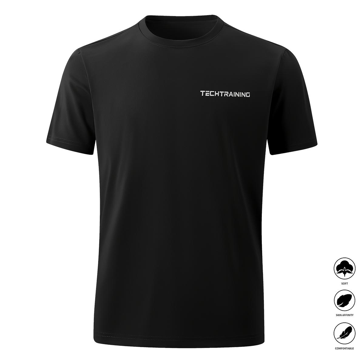 Men's Letter Print Casual Crew Neck T-Shirt, Lightweight Quick Dry Breathable Soft Skin-Friendly Daily Top, Versatile Comfortable Activewear for Work, Gym, Outdoor & Everyday Use