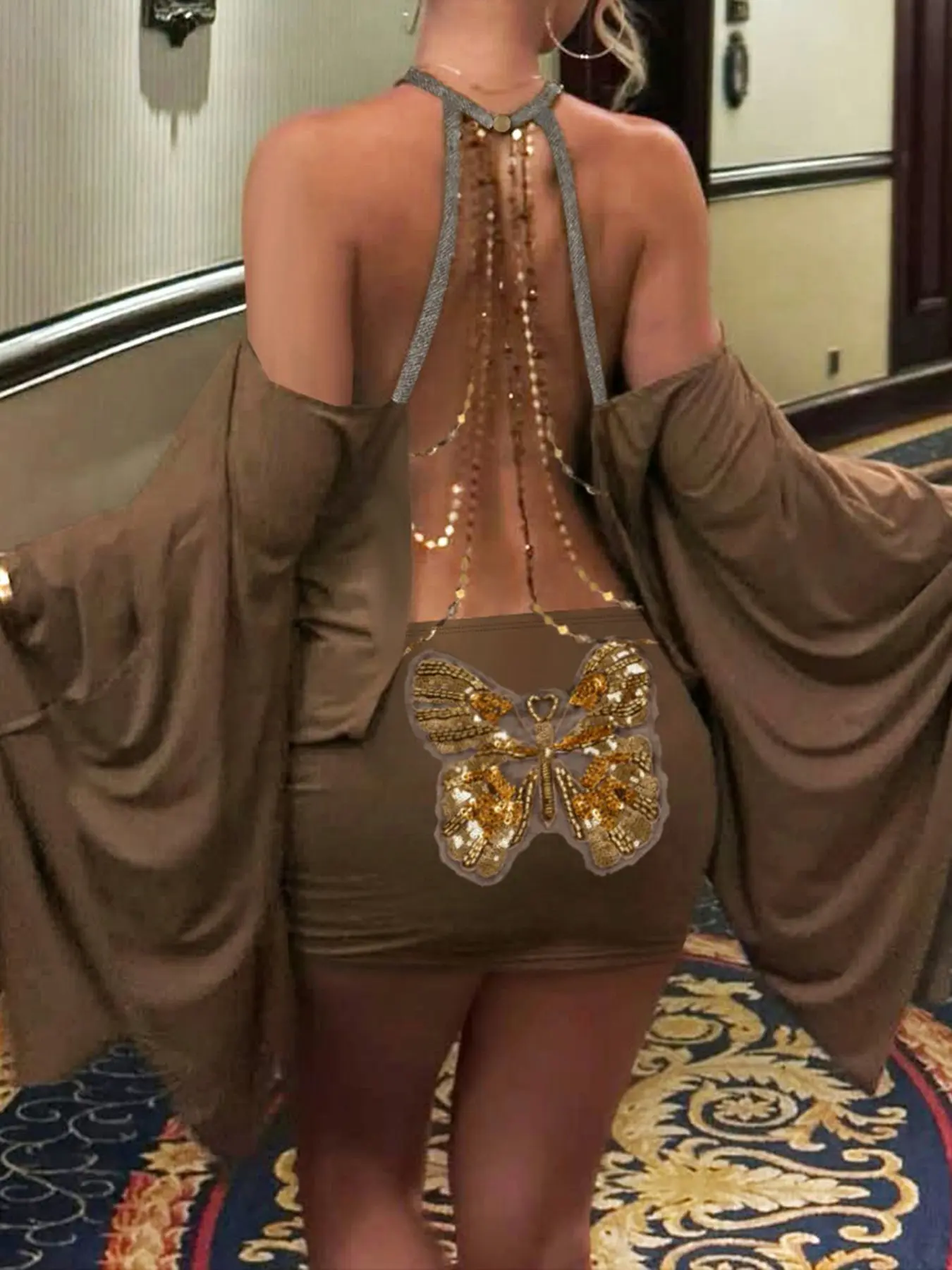 Batwing Sleeves Butterfly Chain Backless Sexy Dress for Spring & Summer, Grunge Party Y2K Vintage Bodycon Short Sundress for Women Womenswear - TikTok Shop Batwing Sleeves Butterfly Chain Backless Sexy Dress for Spring & Summer, Grunge Party Y2K Vintage Bodycon Short Sundress for Women Womenswear - TikTok Shop