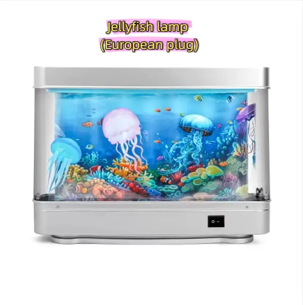 Fake Motion Fish Tank Mini Aquarium, Artificial Tropical Decorative Lamp Night Light with Moving Fish, Gift for Family