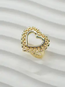 Elegant Heart-Shaped Ring with Chain Design, Unisex Jewelry for Daily Wear, Perfect Gift for Valentine's Day, Mother's Day, Christmas