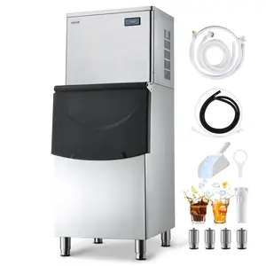 VEVOR Commercial Ice Maker Machine, 650LBS/24H Ice-Making Machine with 250LBS Stainless Steel Storage Bin, Auto Self-Cleaning Ice Maker with Touchscreen for Bar Cafe Restaurant Business Commercial