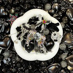 【Dark Knight】 — 16 mm/12 mm/10 mm/6 mm mixed-color matte black and red beads, heavy-duty craftsmanship; suitable for pen bracelets, phone straps, pendants, and DIY