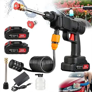 Portable Wireless High-Pressure Washer, Handheld Electric Cleaner with Dual Rechargeable Batteries