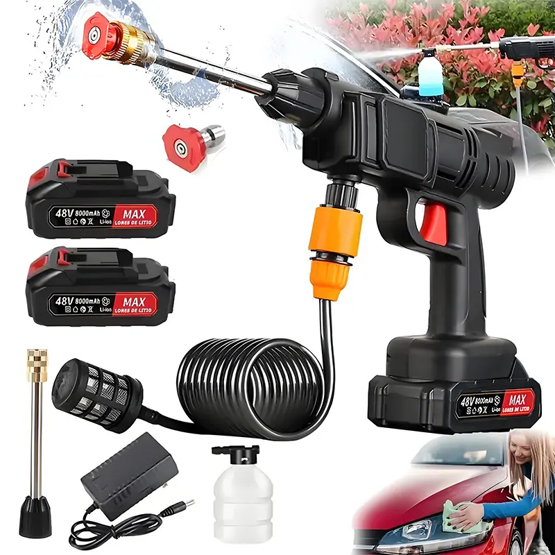 Portable Wireless High-Pressure Washer, Handheld Electric Cleaner with Dual Rechargeable Batteries
