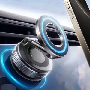 Magnetic Phone Holder for Car 2026 Heavy Duty Model 360° Adjustable Vacuum Suction Car Magsafe Phone Mount Cell Phone Holders for Your Car for iPhone 16 Pro Max 15 14 13 12 Plus (Metal Stand Rotor)