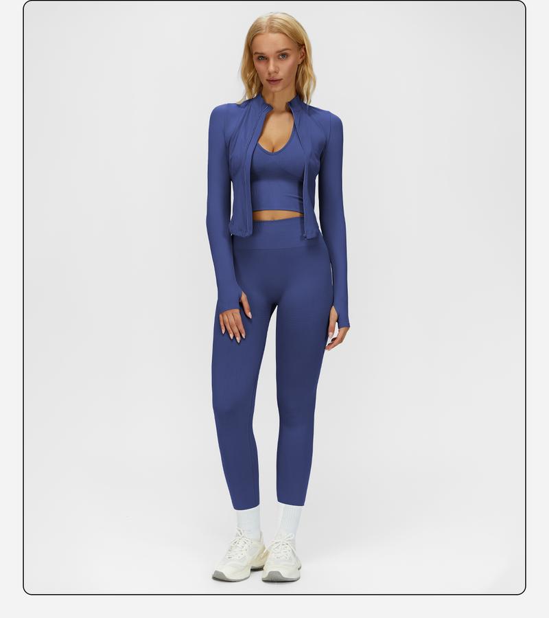 MFVIM Women's Solid Criss Cross Crop Tank Top High Waist Leggings Zip Up Crop Jacket Tracksuit Set Breathable Comfortable Yoga Workout Gym Athletic Activewear Textured Sweatsuit Thermal Lined Sports MFVIM Women's Solid Criss Cross Crop Tank Top High Waist Leggings Zip Up Crop Jacket Tracksuit Set Breathable Comfortable Yoga Workout Gym Athletic Activewear Textured Sweatsuit Thermal Lined Sports