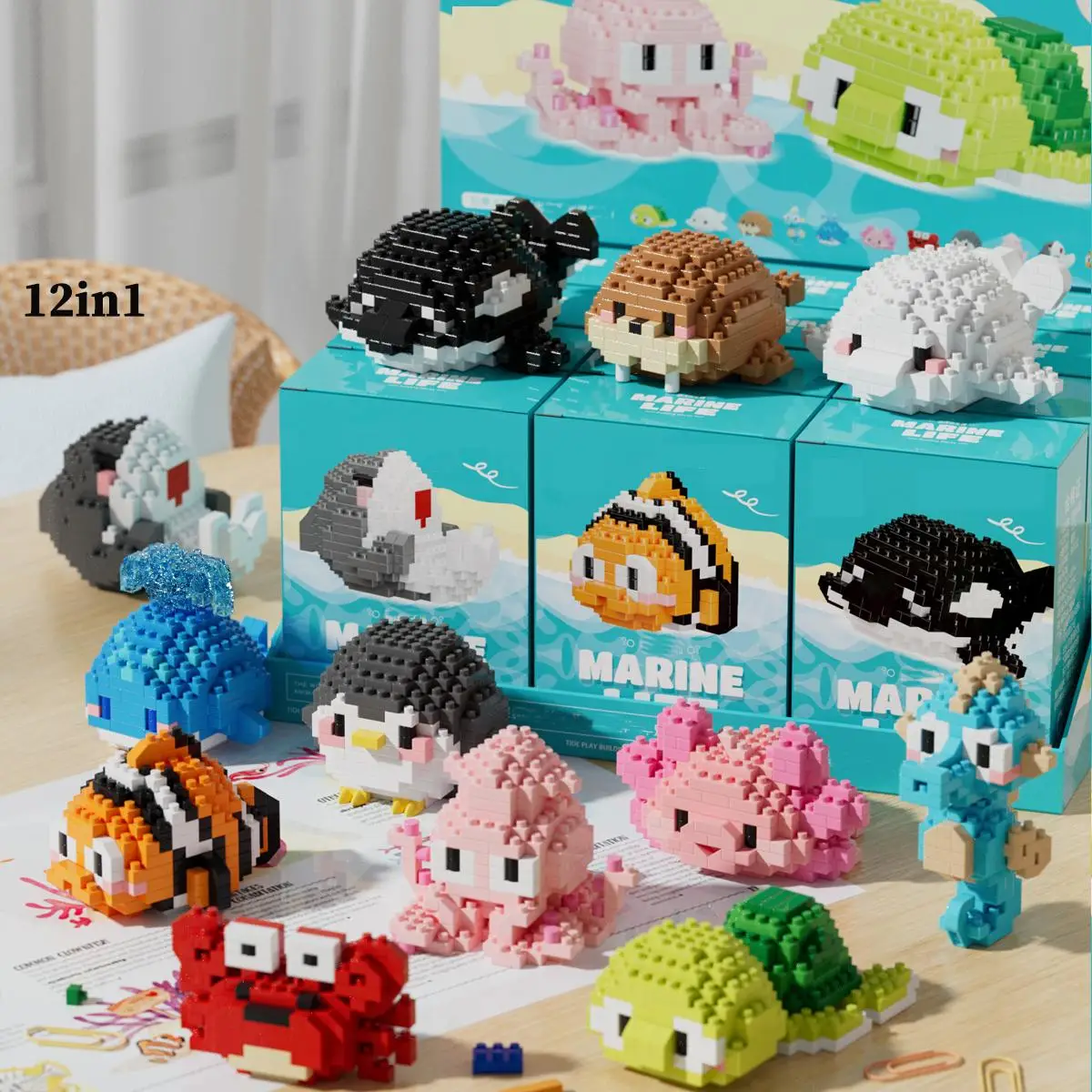 Cute Animal Design Building Blocks, Mini Blocks Building Toy, Creative and Educational Building Blocks for Boys & Girls, Building Block Model