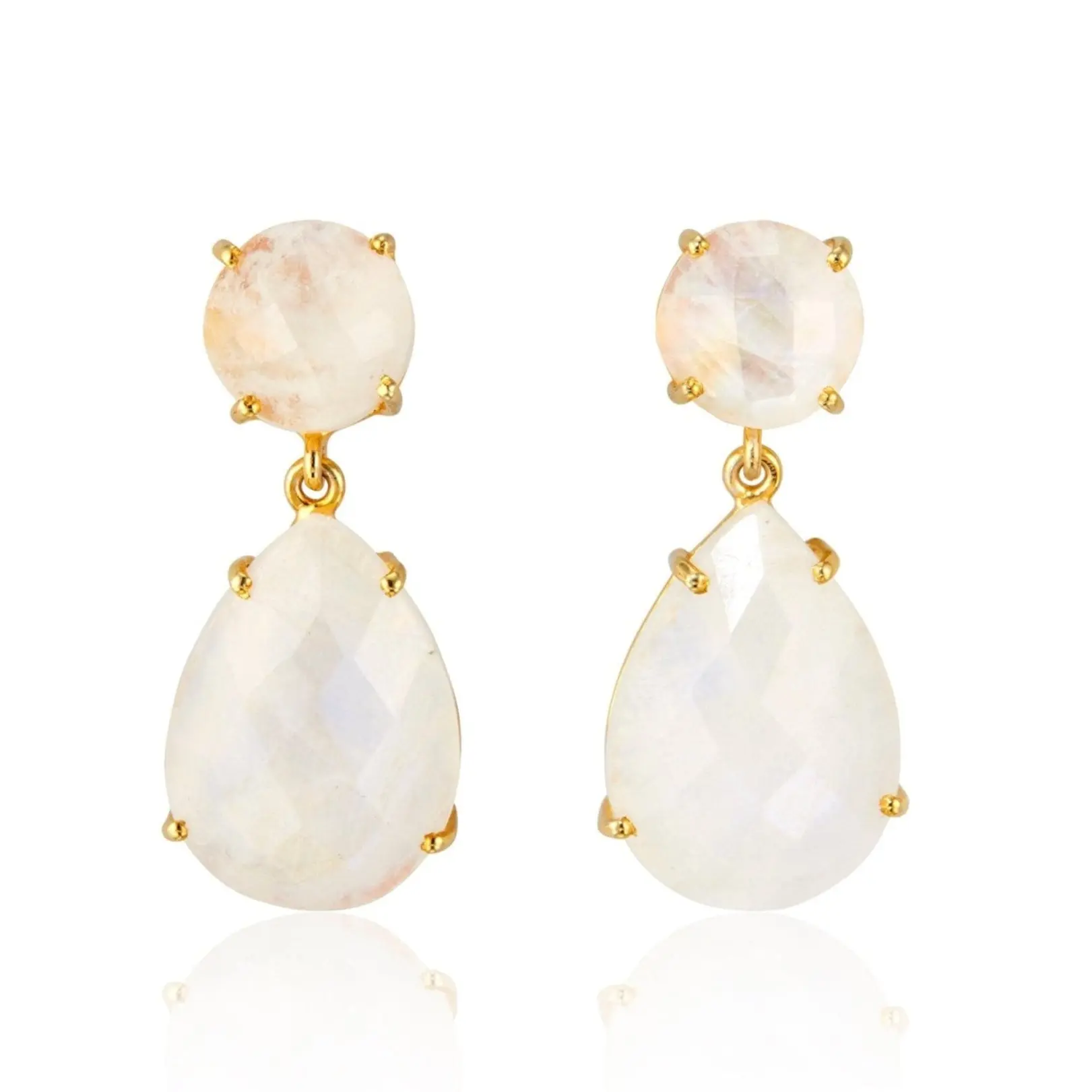 Lennox Earrings | Rainbow Moonstone