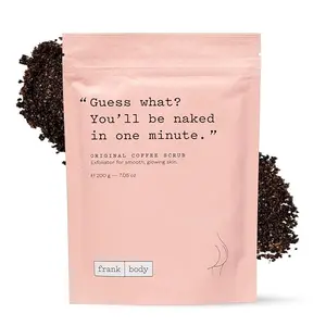 Frank Body Original Coffee Scrub Exfoliating & Hydrating Body Scrub for Stretch Marks, Acne & Cellulite - 7.05 oz