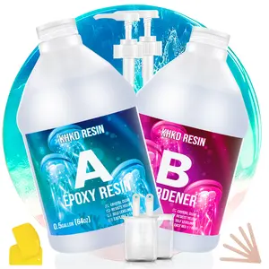 Epoxy Resin Kit- 2 Part Ultra Crystal Clear Resina Epoxica- High Gloss Odorless, UV & Impact Resistance Food Grade Epoxy Perfect for Wall Decor, Art Coating, Coaster - KHKD Resin