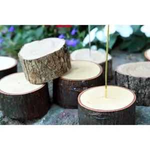 Rustic Log Table Number Holders - Wedding Party -  Wooden Decor Wood Wooden
