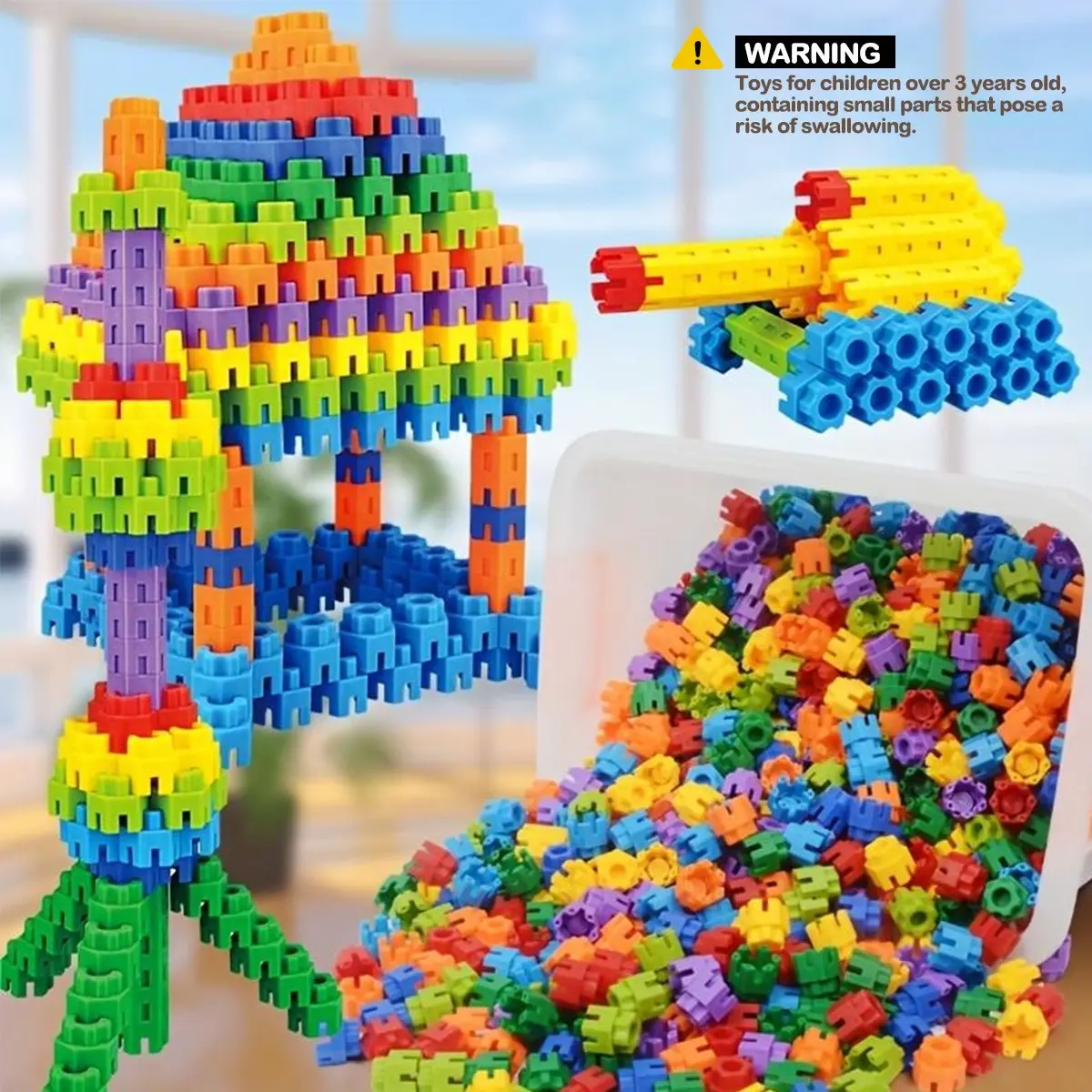 Kids Hexagon Building Blocks Set, Building Kit, Building Sets, Educational Creative Toy for Children, Develops Creativity & Imagination, Christmas Birthday Gift Idea