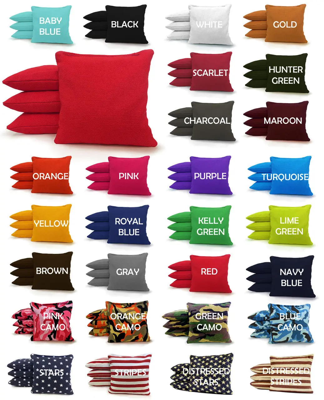 ACE Recreational Series Cornhole Bags Set of 8 Bags 28 Color Options All Weather Cornhole Bags | Set of 8