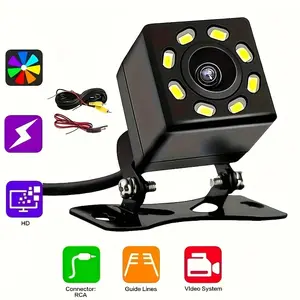 HD Rearview Mirror Reverse Camera - Universal Fit, 480p Resolution, Night Vision, Easy to Install, No Battery, Compatible with Cars/Trucks/SUVs/Travel Trailers