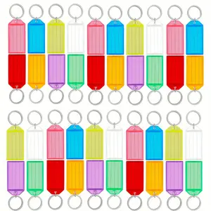 40 Pcs Key Tags Set,2 Inch Plastic Key Chain Tags with Ruled Blank Paper Labels,8 Color Transparent Covers and Split Rings Sturdy Item Identifiers,Christmas Party Gifts,Hand Tools Kits