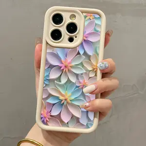 Flower Pattern Phone Case, 1 Count Anti-drop Cellphone Protective Case, Total Protective Shockproof Mobile Phone Cover for iPhone 16 15 14 13 12 11 Pro Max, Protector, Durable, Multicolor