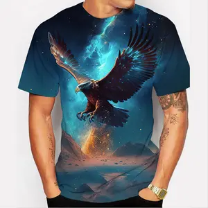 Sublimation Men'S Outdoor Sports Quick-Drying 3D Eagle Print T-Shirt Top