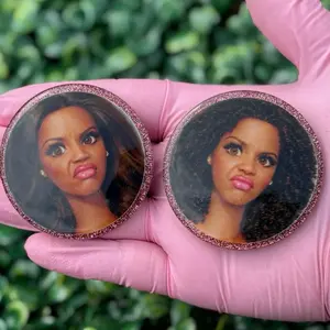 “Eww Face” Glitter Badge Reel