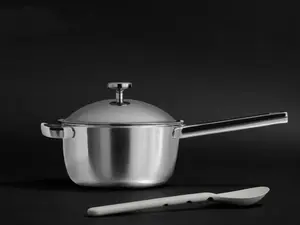 Titanium Perfect Pot Pro Mini 2.75 Qt Nonstick Induction Cookware Tri Ply Cooking Pot with Lid