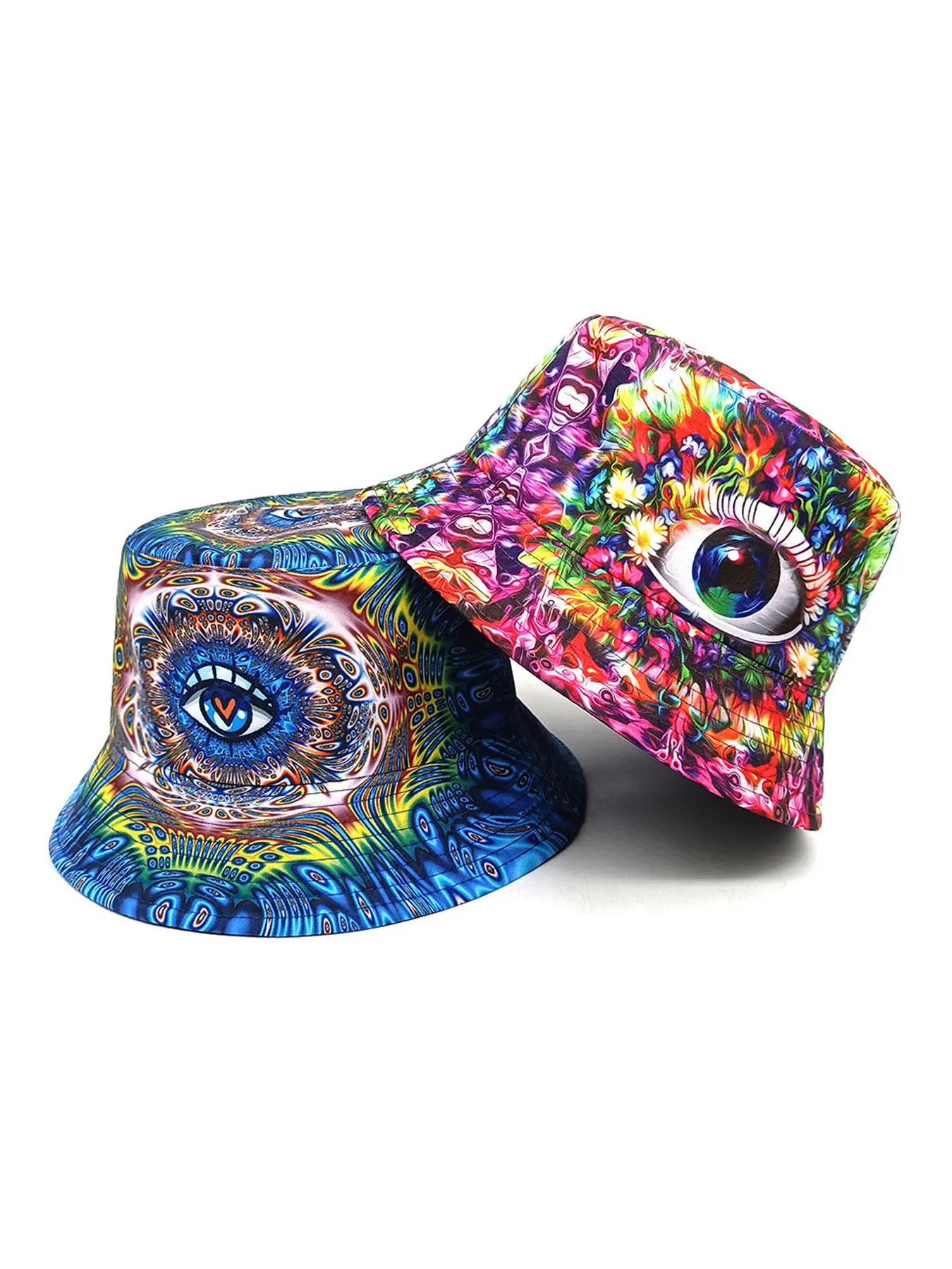 2Pack Bucket Hat for Men Women,Packable Reversible Printed Sun Protection Sun Hats,Fisherman Outdoor Summer Travel Hiking Beach Caps