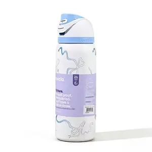 Owala 32oz FreeSip Insulated Water Bottle, 32oz Stainless Steel Leakproof Flask, Cute Blue Bow Coquette Design, BPA-Free with Built-in Straw, Perfect for Women, Girls, School, Travel & Gym Pure Copper Bag