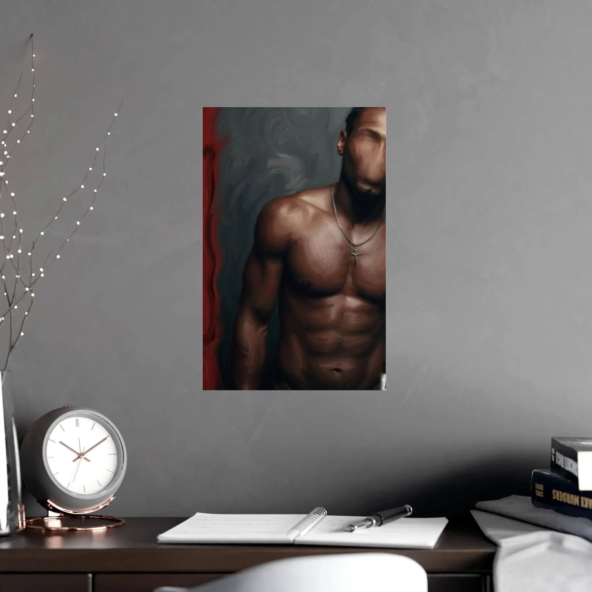Muscular Torso Artwork Poster - Matte Paper Photo Print, Figurative Body Study Wall Decor, Home Supplies with Vertical-Horizontal Options