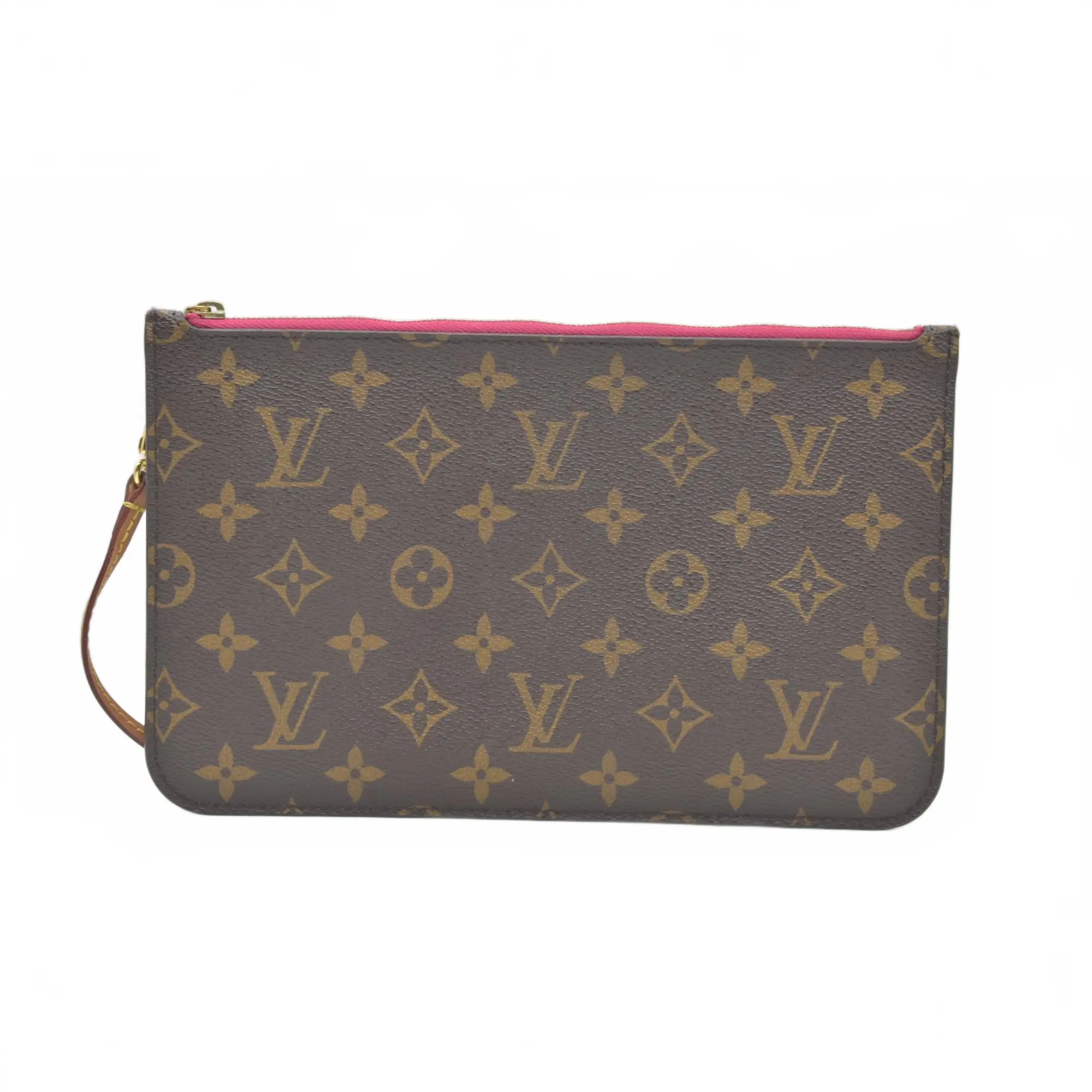 Pre-owned Louis Vuitton canvas Small Leather Goods $600 Monogram Neo Neverfull GM MM Pochette Fuchsia