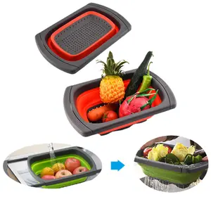 Multifunctional Foldable Silicone Colander - Durable Kitchen Drainer Basket for Fruit, Vegetables, and More, Space-Saving Design - Utensils