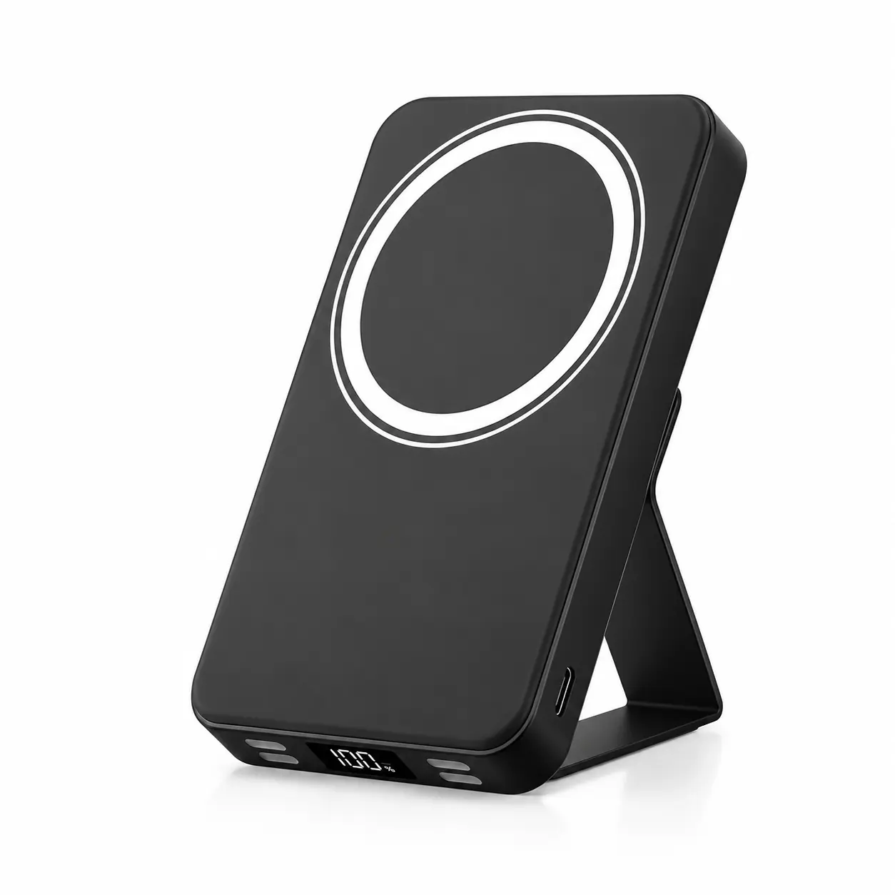 10000mAh Magnetic Wireless Power Bank, 22.5W PD Fast Charging Portable Charger with Foldable Stand, LED Display, USB-C Cable Included, Compatible with iPhone 17/16/15/14/13/12 Series