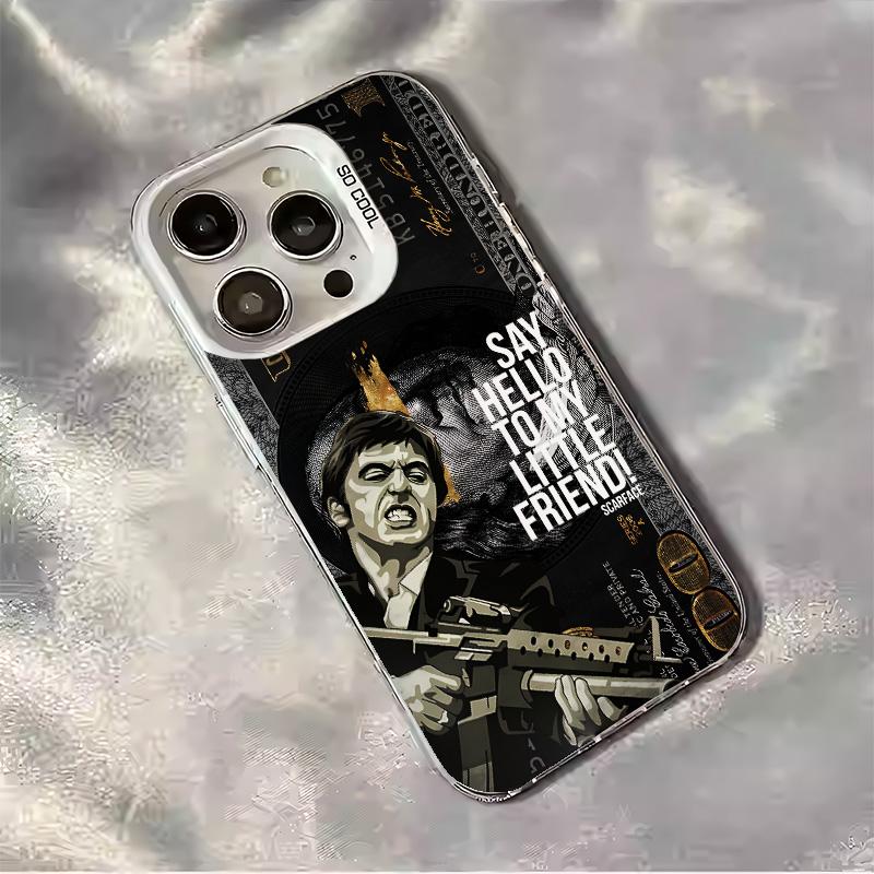 Viral Scarface Say Hello To My Little Friend For IPhone 17 Pro Max 16 15 14 13 12 11 Pro Max Plus Screen Protector Iphone 16 Pro Max Curious Shockproof Soft Silicone Transparent Acrylic Protective  Anxiety Phone Case Q52