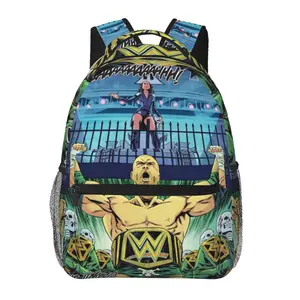 Cartoon WWE Backpack Large capacity lightweight wwe merch Shoulder Bag Multi-Purpose Wwe elite Laptop Bookbag for Men Women  Ideal for Work Camping Travel, family & friends commemorative gift