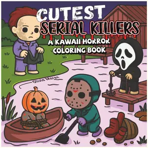 Cutest Serial Killers: A Kawaii Horror Coloring Book for Adults Relaxation, Featuring 40 Disturbingly Cute Killers in Cozy Crime Scenes – Perfect for Fans of Dark Humor and Twisted Fun