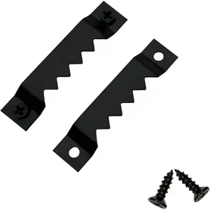 30 Pack Large Heavy Sawtooth Picture Hangers Steel Picture Hangers with Screws Picture Hang Solutions, for  Clock Paintings Artwork Picture Frame Hook Photos (Black,Supports 50 lbs)