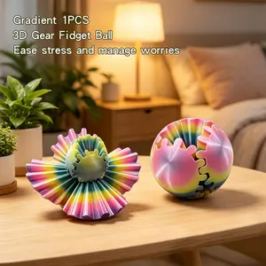 3D Printed Gear Ball, Creative Stress Relief Toy, Educational Kids Toy, Enhances Manual Skills, Eco-Friendly Material, Vibrant Colors, Desk Decor, Gift Idea