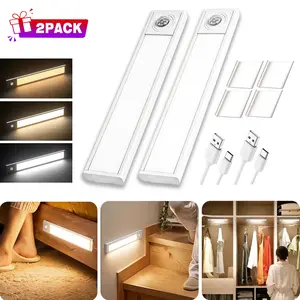 6 Pack LED Motion Sensor Night Light - USB Rechargeable Wireless Stick-On Lamp, Wall Mounted Decorative Lighting for Closet, Cabinet, Stairs, Kitchen, Garage & Wardrobe | Mother's Day Present