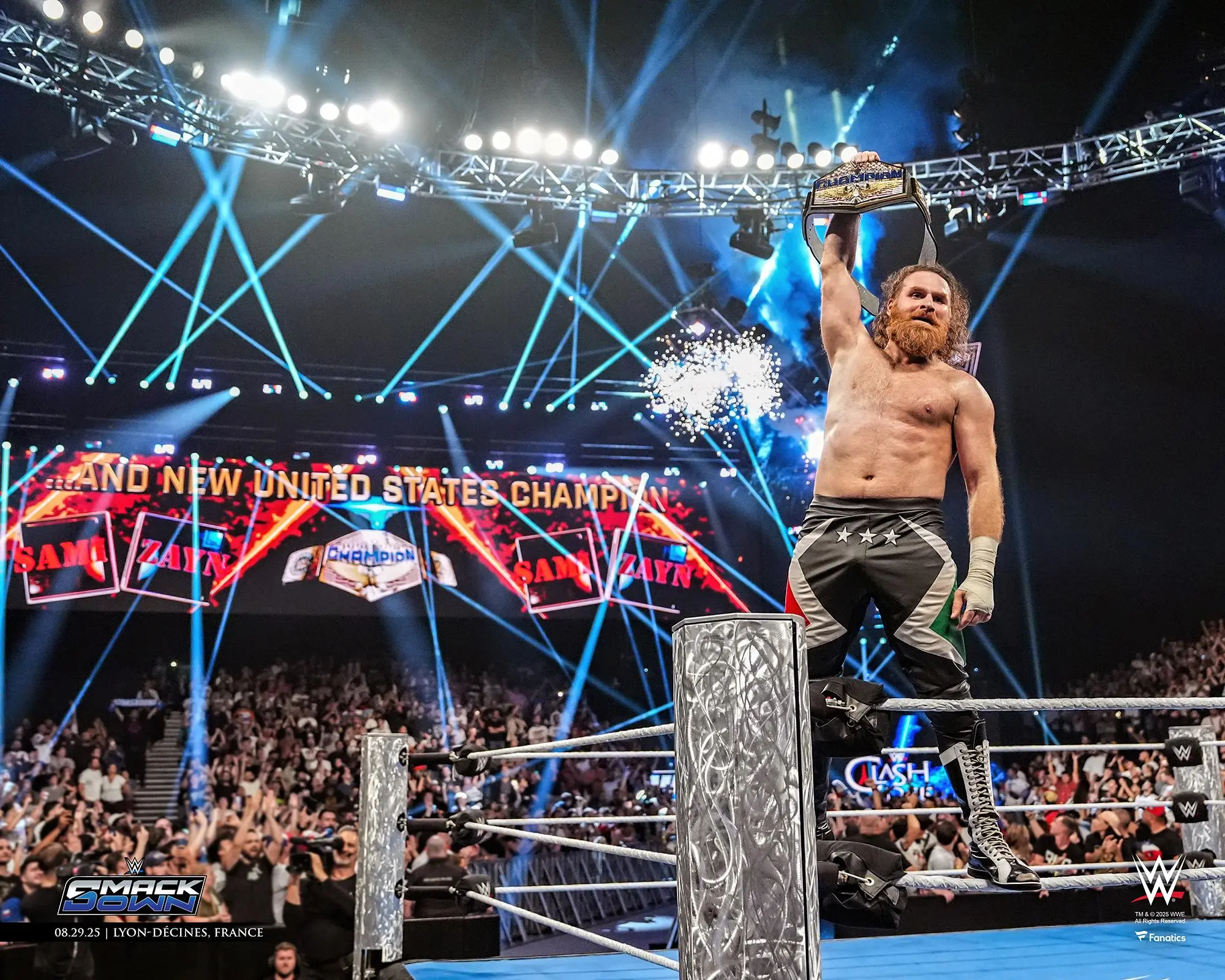 Sami Zayn WWE Unsigned Raising Title Photograph