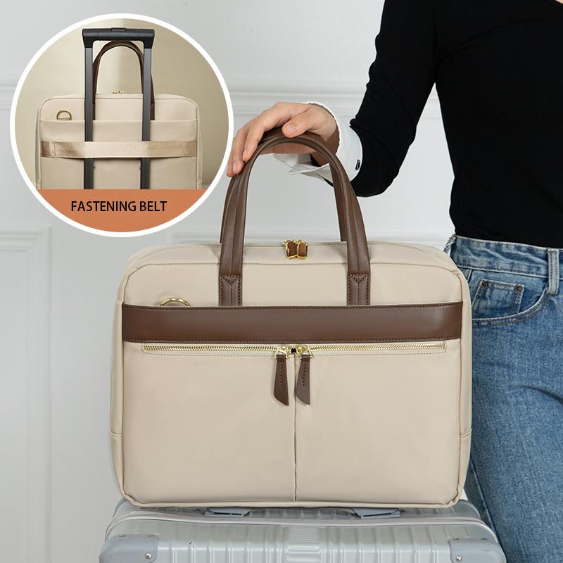 Waterproof 16-inch Laptop Bag with Suitcase Fastening Strap Commuter Tote for Office Use Compatible with MacBook Pro Ultra-Large Capacity Shockproof Insulating Layer Multi-Compartment Storage