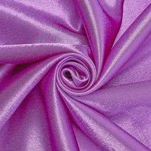 Violet Color Solid Crepe Satin Fabric—100% Polyester, Sold by the Yard