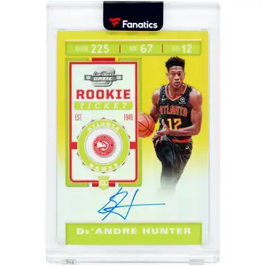 DeAndre Hunter Atlanta Hawks Autographed 2019-20 Panini Contenders Optic Gold Rookie Ticket #122 #4/10 Rookie Card - Fanatics Authentic Certified