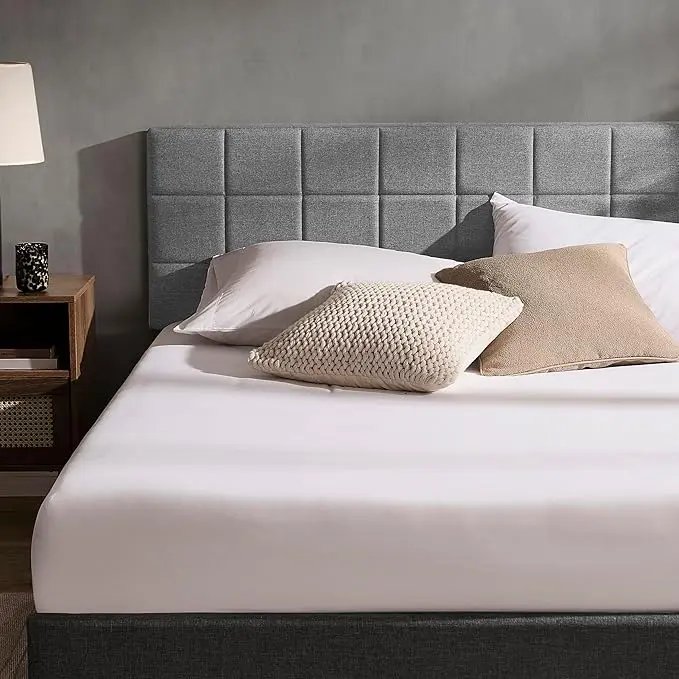 NESTL Square Tufted Headboard, Sturdy Wood Frame, Adjustable Metal Legs, Elegant Bedding Soft Furnishing (Easy to Assemble)