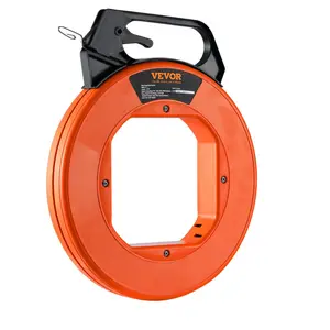 【Spring new arrivals】VEVOR Fish Tape, 240-foot, 1/8-inch, Steel Wire Puller with Optimized Housing and Handle, Easy-to-Use Cable Puller Tool, Flexible Wire Fishing Tools for Walls and Electrical Conduit, Non-Conductive
